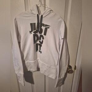 Nike White Hoodie with Black Print